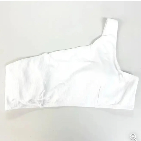 Andie Plus Size XXXL White Wyndwood Ribbed One Shoulder Bikini Top NWT - Picture 3 of 6